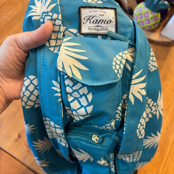 The Kamo womens pineapple crossbody sling backpack blue - Picture 7 of 10